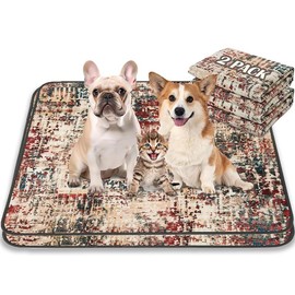 Qeils Washable Pee Pads for Dogs, 2 Pack Super Absorbent Reusable Puppy Pads Leakproof Dog Traning Pads, Waterproof Non-Slip Whelping Pad for Floor, Playpen, Crate, Couch- 36"*41" - Color: Tie Dye Blue-18''*24''(2 Pcs)