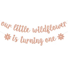 Our Little Wildflower is Turning One Banner, Sweet One, Sweet Girl, Happy 1st Birthday Party Decoración Suministros para niñas