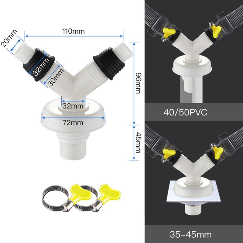 Besga Floor Drain Adapter Floor Drain Tee Joint Sink Lavatory