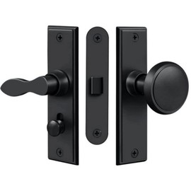 Deltana SDML334U19 Storm Door Latch; Square; Mortise Lock; Black Finish
