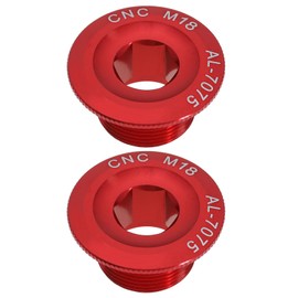 2 Pieces Crank Arm Mounting Screw Red M18 for Mountain Bike Road Bike Fix Crankset Crank Chain Wheel Aluminum Alloy Material High Strength Fit for 18mm Crank Bolt