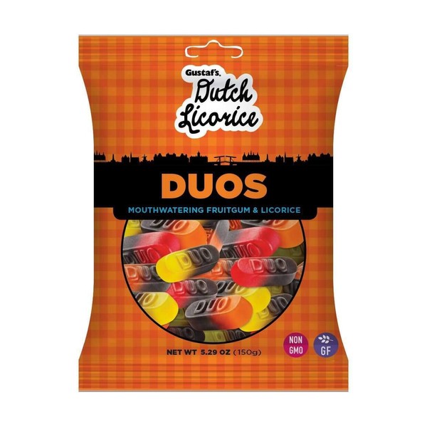Gustaf’s Dutch Licorice Duos Gummy Candy, 5.29 oz bag