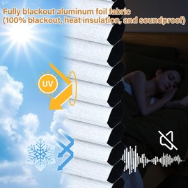 FIEKKRNR FIEKKRNR Cordless Top Down Bottom Up Blackout Cellular Shades - No Tools No Drill Honeycomb Blinds for Windows, Thermal Insulated & Noise Reducing, Easy to Install, 36" W x 64" H (White)