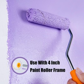 Mister Rui Microfiber Paint Roller Set, Small Paint Roller 4 Inch, Paint Roller Sleeve, 2 Inch Foam Brush, Painting Tools for Renovating Projects of Small Areas, Used with Most Paints and Stains