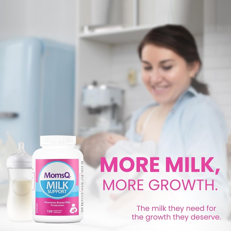MomsQ Milk Support, Promotes Breast Milk Production, Natural Galactagogue Breastfeeding