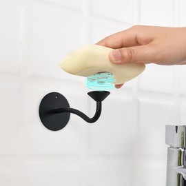 Angoily Soap Holder Wall Mounted: Magnetic Shower Suction up Bar Soap Holder Stainless Steel Soap Dish Saver Organizer for Kitchen Bathroom - Self Draining Soap Dishes Rack