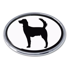 setter white chrome auto emblem decal usa made