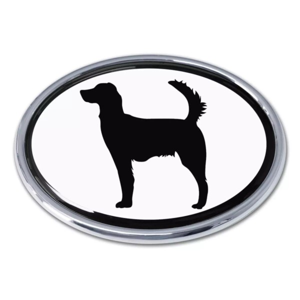 setter white chrome auto emblem decal usa made