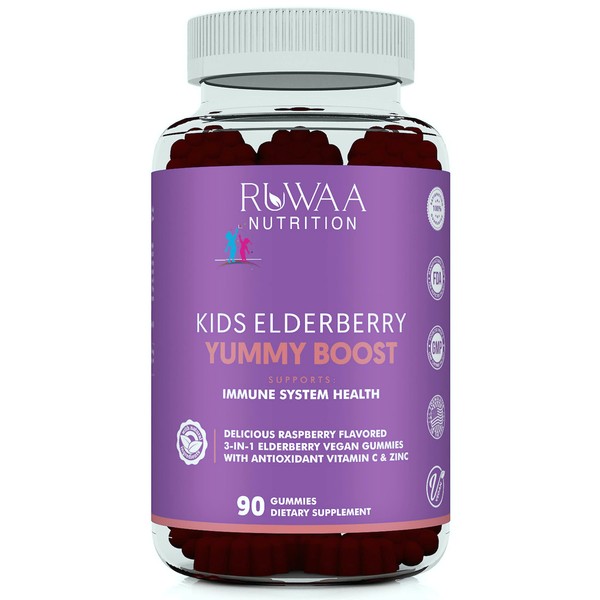Kids Vitamins, Elderberry Gummies For Kids, Kids Zinc Supplements & Kids Vitamin C: Kids Immune Support Vitamins, Bone, Brain, Lung, Skin | Kids Elderberry Gummies Vegan, Gluten Free, Non-GMO (1)