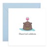 Celebration Greeting Card - 'Cheers Let's Celebrate Hippo' - Gifts