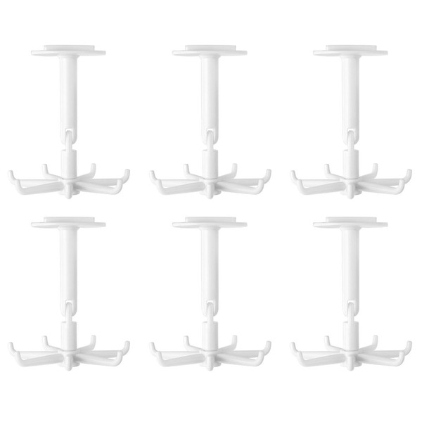 Tinkber 6 Pack 360° Rotating Folding Hooks, Nail Free Swivel