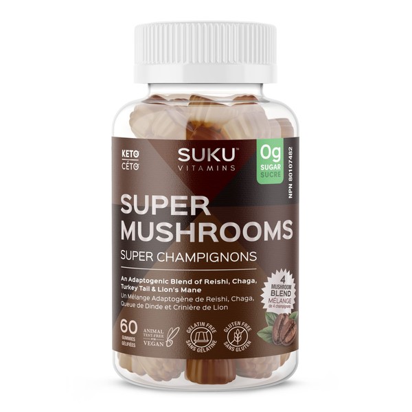 SUKU SUKU Vitamins - Super Mushroom -Reishi Chaga, Turkey Tail