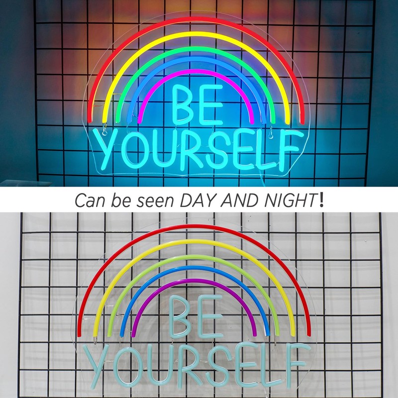 Horseneon Be Yourself Neon Light Sign Rainbow Neon Sign