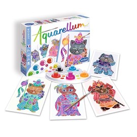 Sentosphère 3906516 Aquarum Junior Watercolour Painting Set for Children, Motif Maneki Neko, DIY Creative Set, Craft Set, Painting Set from 7 Years