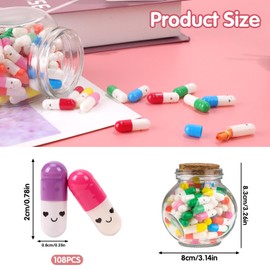 Prmape Pack of 101 Letter Capsule with Desired Bottle, Message Capsule with Rolled Love Letters, Smile Face Capsule Message for Boyfriend or Girlfriend