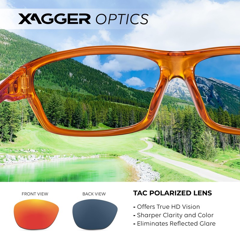 Xagger Polarized Wrap Around Sport Sunglasses for Men Women TR90