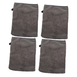 SAFIGLE 4Pcs Convenient Facial Mitts Soft Microfiber Makeup Remover Gloves for for Eye Makeup Removal Breathable Water Absorbent Gray Black
