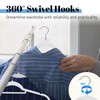 Smartor White Velvet Hangers 60 Pack, Space Saving Clothes Hangers