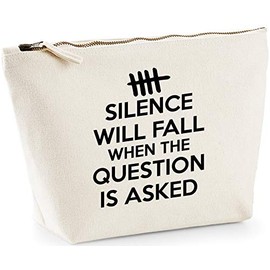 Hippowarehouse Silence will fall when the question is asked printed make up cosmetic wash bag 18x19x9cm