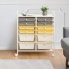 SILKYDRY 12 Drawer Rolling Storage Cart, Art Cart Organizer on