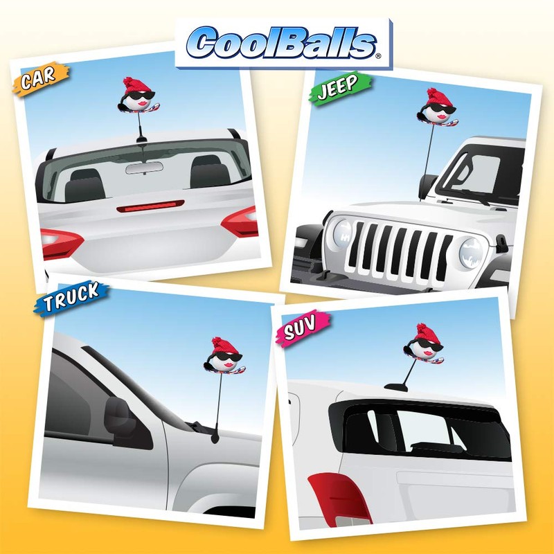 Coolballs® Cool Half Pipe Hottie Snowboarder Car Antenna Topper/Auto Mirror