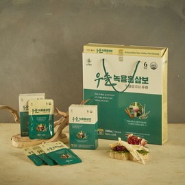 Cheonje Myung Hong Sam 천제명 () 6년근 우슬녹용홍삼보 (50ml x 30포) 선물 가방형 Cheonjemyeong 6-Year-Old Antler Red Ginseng Extract (50ml x 30 Pouches) Gift Bag Type