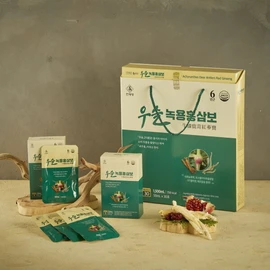Cheonje Myung Hong Sam 천제명 () 6년근 우슬녹용홍삼보 (50ml x 30포) 선물 가방형 Cheonjemyeong 6-Year-Old Antler Red Ginseng Extract (50ml x 30 Pouches) Gift Bag Type