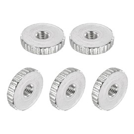 sourcing map Knurled Thumb Nuts, M3 Female Thread Thin Type, Nickel-Plated Carbon Steel Knurled Nut Flat Head Through Hole Lock Adjusting Nuts for 3D Printer, 10Pcs