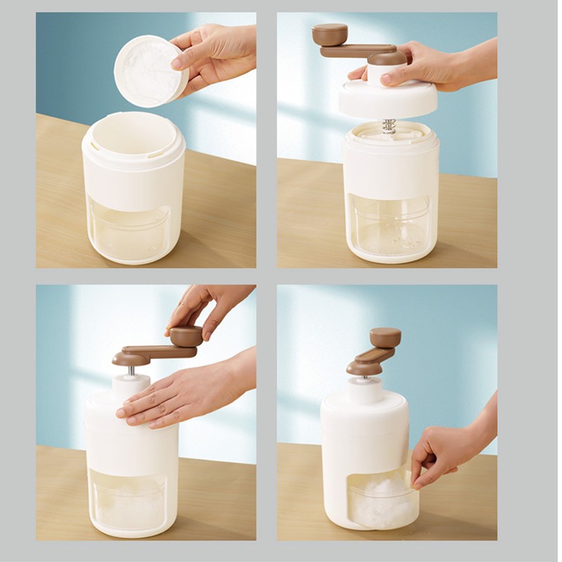 Portable Ice Crusher ABS Metal Manual Shaved Ice Maker Snow