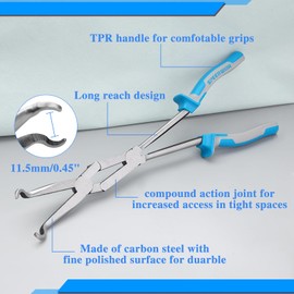 SPEEDWOX 13-Inch Long Reach XL Pivot Ring Nose Pliers Double Joint Ring Nose Plier Hose Grip Pliers Spark Plug Pliers Hose Clamp Pliers Twin Grip Pliers Hose Pliers Automotive Hose Remover Pliers