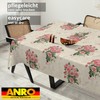 ANRO Oilcloth tablecloth, wax tablecloth, washable garden tablecloth, postcard, roses,