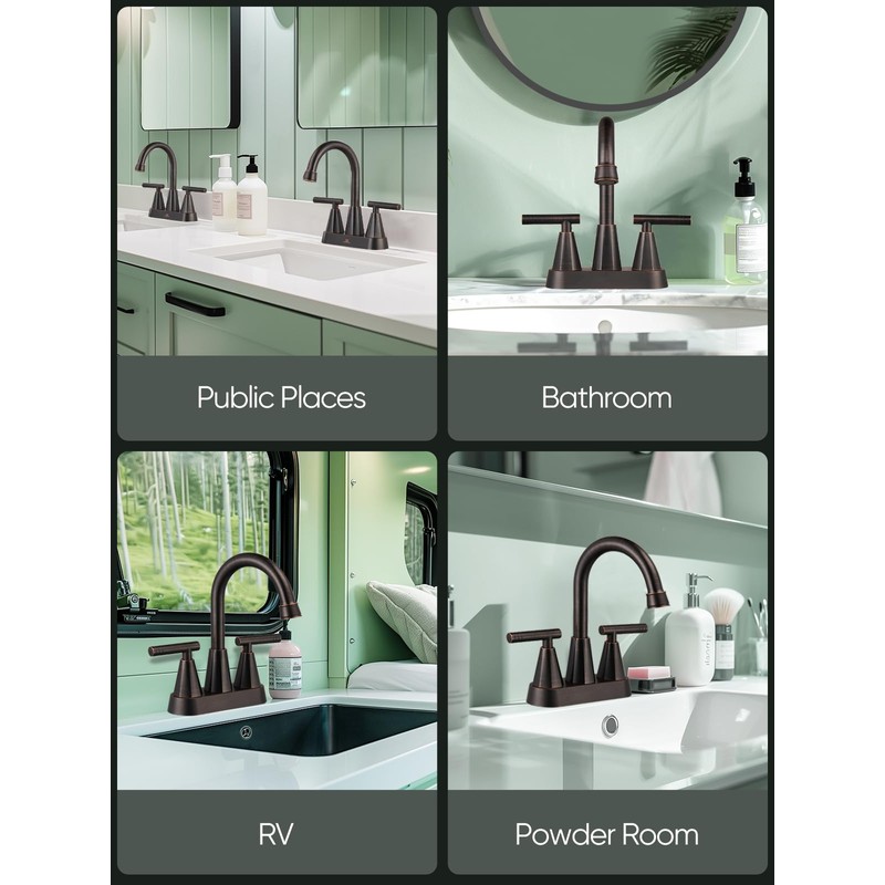 Cobbe Bathroom Vanity Faucets, 4-Inch Oil Rubbed Bronze Bathroom Sink