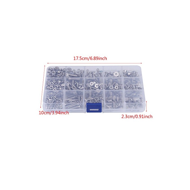 440PCS M3 + M4 + M5 Hex Socket Tornillos De