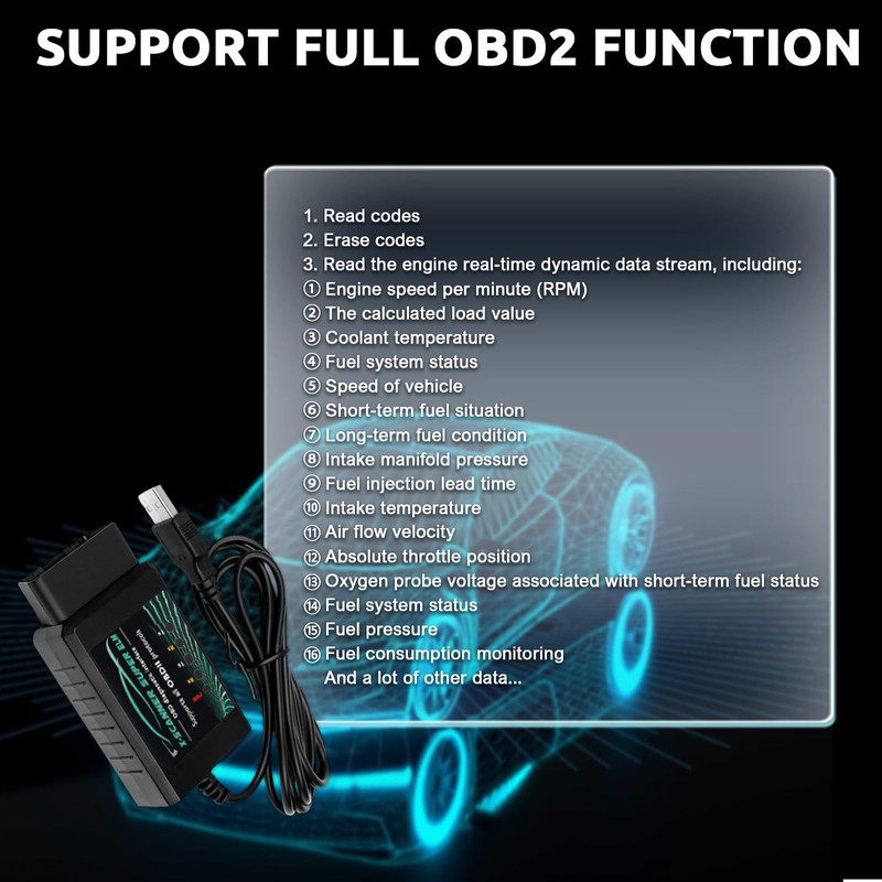 OBD2 Adapter USB ELM327 Scanner with FT232RL 18F25K80 V1.4 Original