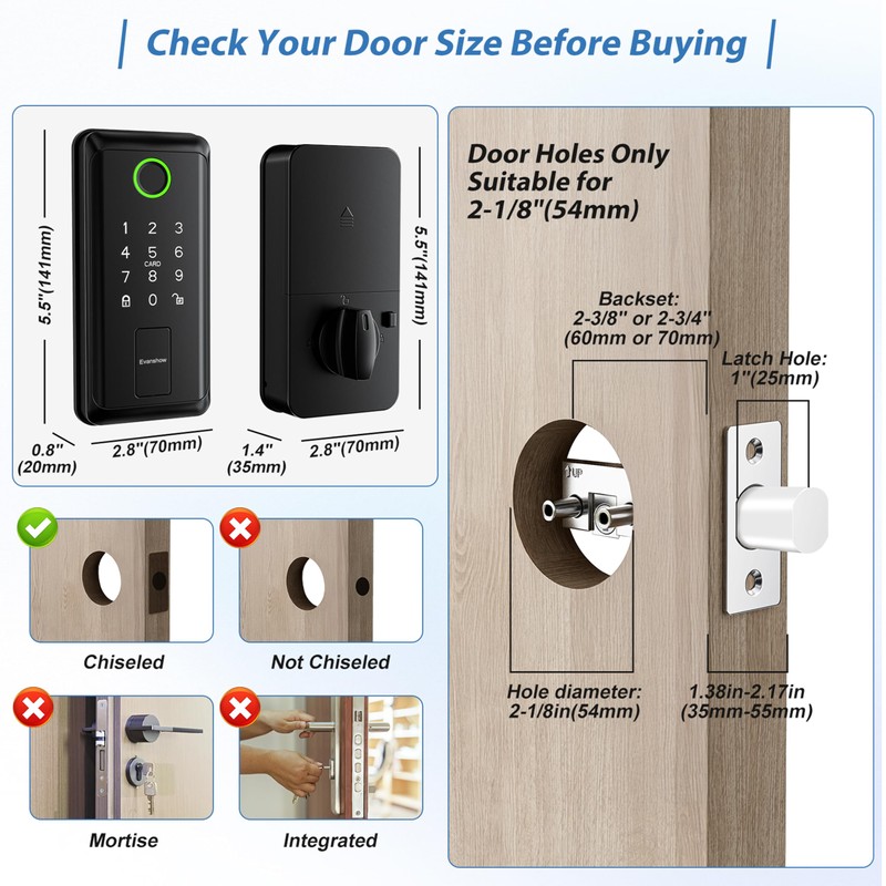 Keypad Smart Door Knob Lock, Door Knob with Locks, Keyless