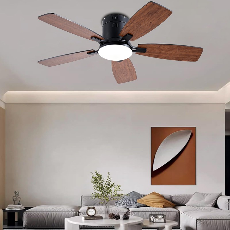 Ayaoty Ceiling Fans with Lights, 42 inch Low Profile Ceiling