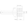 3.2mm x 12mm Blind Pop Rivet Countersunk Head Aluminium/Steel Shaft