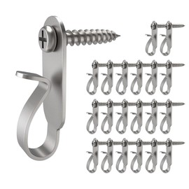 Elrswy Light Hanger Hooks,Screw Hooks for Hanging Christmas Light,Light Wire and Led Fairy Led Light Clips,Stainless Steel,40 Pack