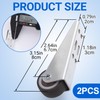 DC,CLISENCE 2 Pcs Silver Rubber Low Profile Casters, Non-Slip Side