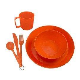 UST PackWare Dish Set with Mesh Bag, BPA Free Construction and Eating Utensils for Hiking, Camping, Backpacking, Travel and Outdoor Survival