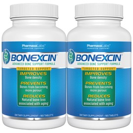 Bonexcin Advanced Bone Strength Formula | Targeted Bone Support for Increased Bone Density & Reduced Bone Loss from Natural Aging | Calcium with Magnesium, Folate & Vitamin D + K (Pack of 2)