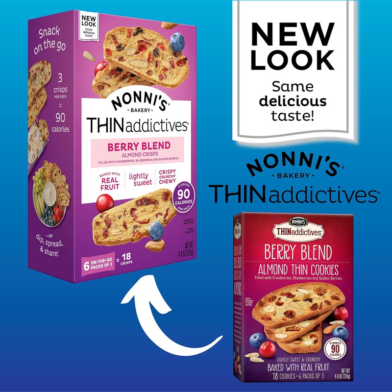 Nonni's THINaddictives Almond Thin Cookies - Berry Blend Almond Cookies