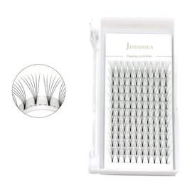 JINYANHUA Premade Eyelash Fans Extension 8-15mm Length 4d/5d/6d/7d/8d 0.07mm Short Stem Handmade Fans Premade Professional Eyelash Extensions Faux Mink (9mm, 6D-0.07-C)