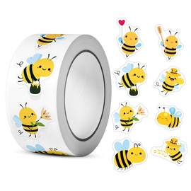 Bee Stickers, 500 Pieces Bee Reward Stickers, Cute Bee Stickers, Bee Sticker Roll, Bee Sticker, Waterproof Sticker Bee