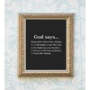 “God Says-Remember These Four Things" Inspirational Wall Print-8 x 10"-