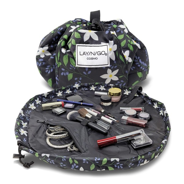 Lay-n-Go Cosmo Drawstring Cosmetic & Makeup Bag Organizer - Portable