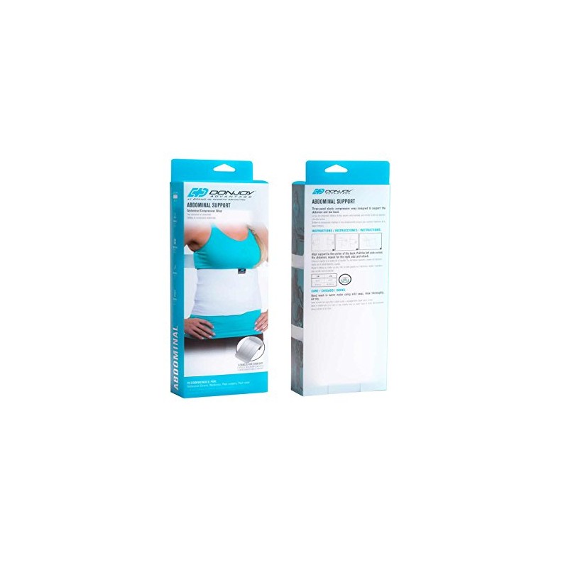 DonJoy DA161SR01-WHT-S/M Abdominal Support Three Panel Elastic Wrap for Strain,