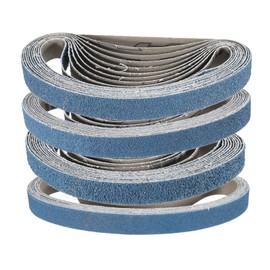 sourcing map 40pcs 0.75 x 20.5" Sanding Belts 10pcs Each of 40/60/80/120 Grit Zirconia Oxide Flush Joint Belt Sander Paper for Metal Woodworking Automotive Repair