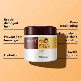 Karseell Collagen Hair Treatment Deep Repair Conditioning Argan Oil Collagen Essence for Dry Damaged Hair All Hair Types 16.90 Oz 500ml
