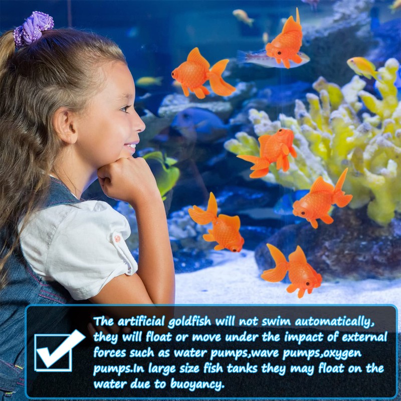 CCOZN 15 Pieces Orange Plastic Artificial Goldfish Aquarium Fish Bowl